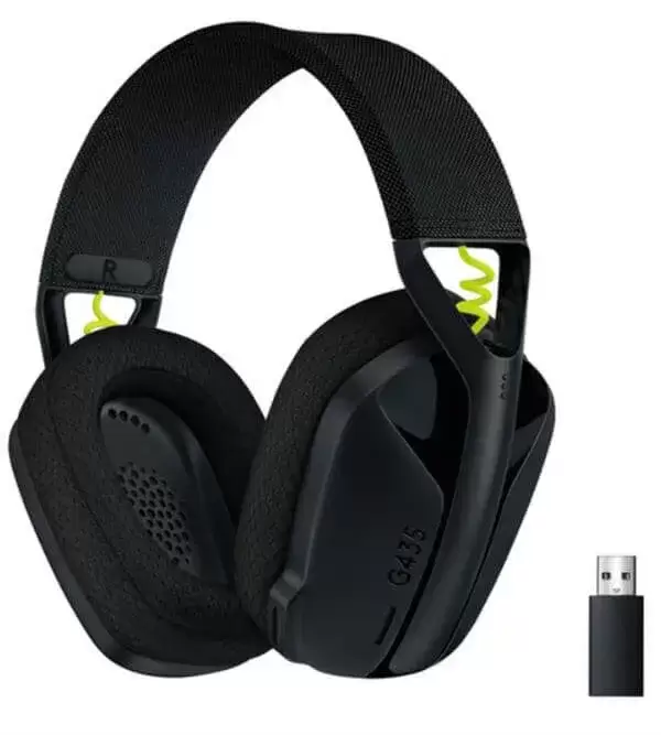 אוזניות אלחוטיות בצבע שחור דגם Logitech G435 Wireless