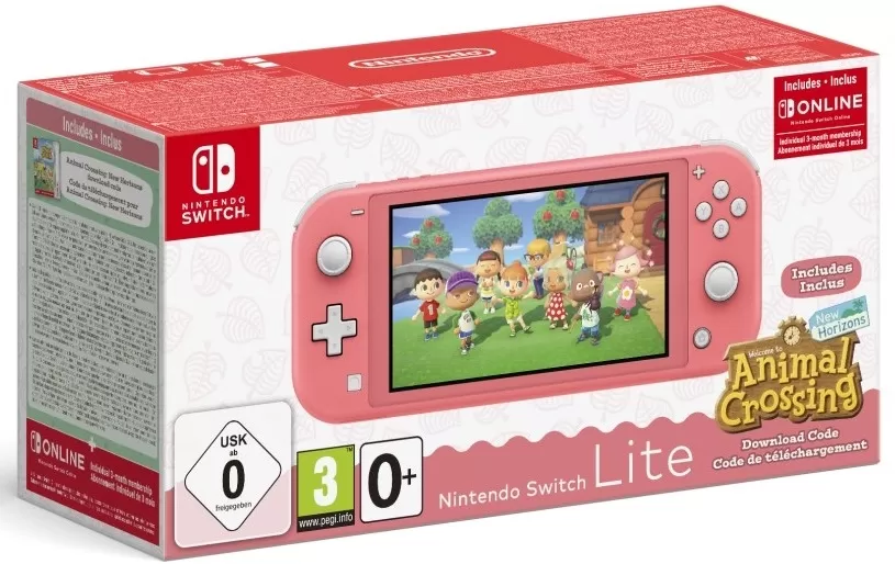 Nintendo Switch Lite  Animal Crossing New Horizons ורוד