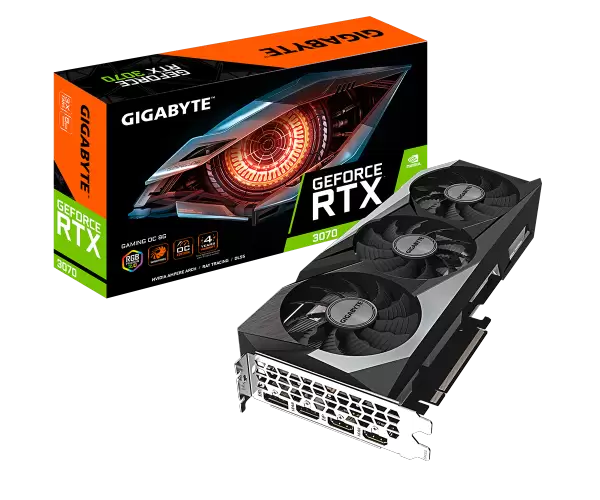 כרטיס מסך Gigabyte RTX 3070 GAMING OC 8GB 2.0 PCIE 4.0X16 LHR