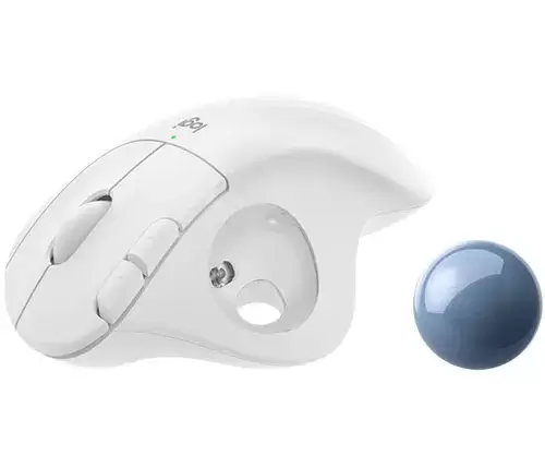 עכבר אלחוטי בצבע לבן עם כדור עקיבה דגם Ergo M575 מבית Logitech תמונה 4