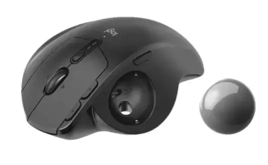 עכבר אלחוטי בצבע שחור עם כדור עקיבה דגם Ergo M575 מבית Logitech תמונה 2