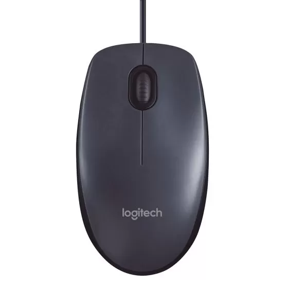 עכבר חוטי Logitech M100 בצבע אפור