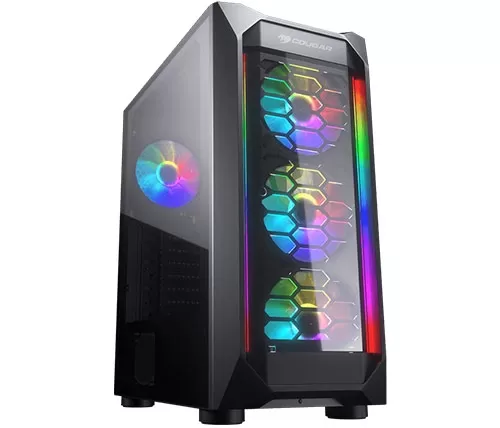 מארז COUGAR MX410-G-RGB מארז MIDI ATX, שחור, חלון, USB3.0 x 2 / USB2.0 x 2 /ARGB fan x 4