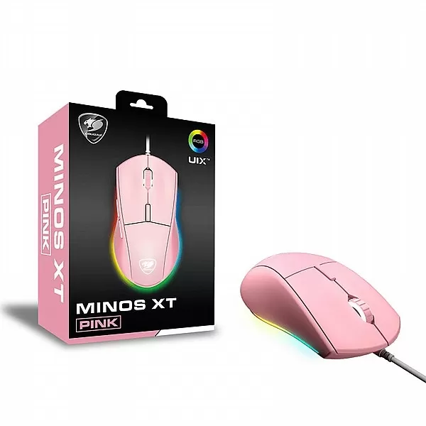עכבר גיימינג ורוד COUGAR Mouse Minos XT Pink