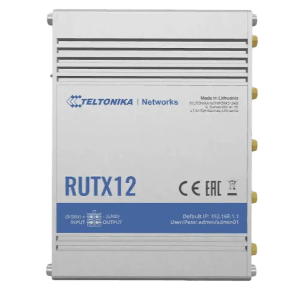 נתב סלולרי מקצועי עם 2 מודמים פיזיים CAT 6 ושני סימים – Teltonika RUTX 12 תמונה 2