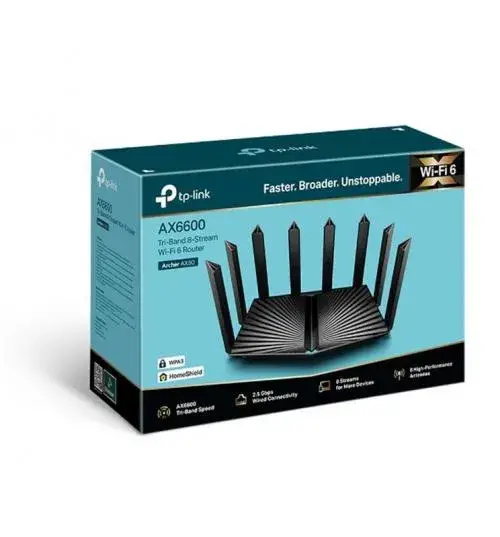 נתב Tp-Link ARCHER AX90 AX6600 Tri-Band Wi-Fi 6 תמונה 3