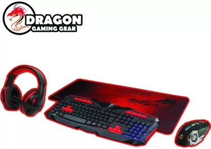 ערכת גיימינג DRAGON PC Gaming Combo 4 in 1 Pack Red
