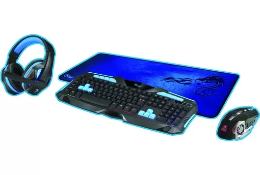 ערכת גיימינג DRAGON PC Gaming Combo 4 in 1 Pack Blue