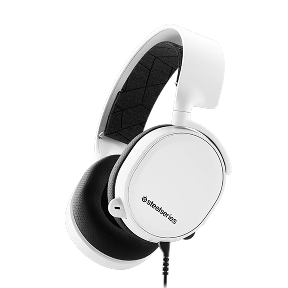 אוזניות ‏גיימינג SteelSeries Arctis 3 לבן