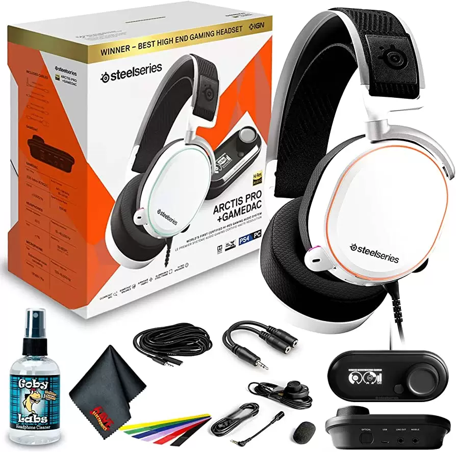 אוזניות ‏חוטיות SteelSeries Arctis Pro + GameDAC לבן תמונה 2