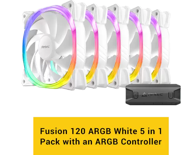 מאוררים למארז Antec Fusion 120mm ARGB 5 PACK Fan And Conntroller