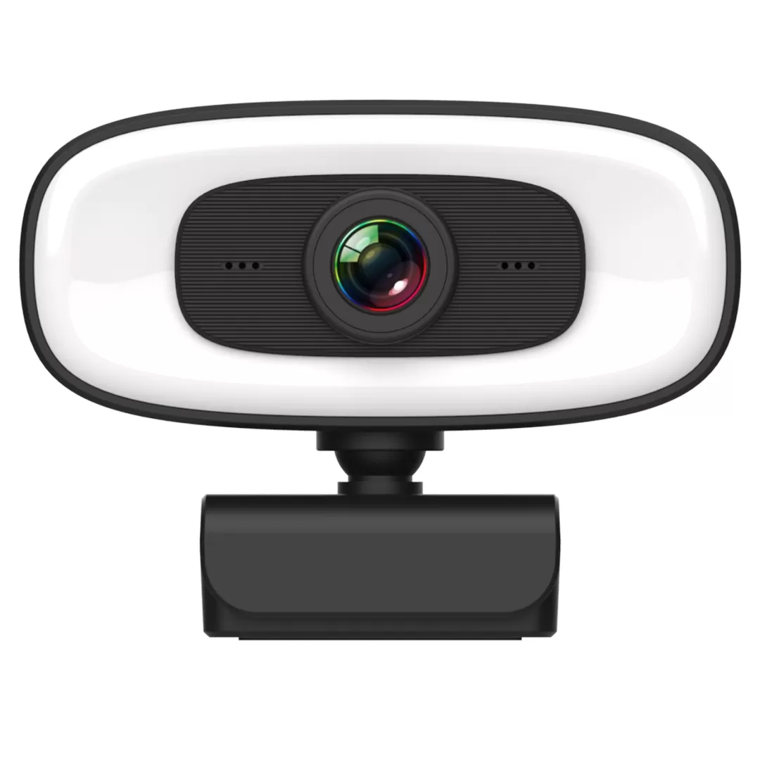 מצלמת רשת עם תאורה וחצובה WEBCAM 4K With Ring Light