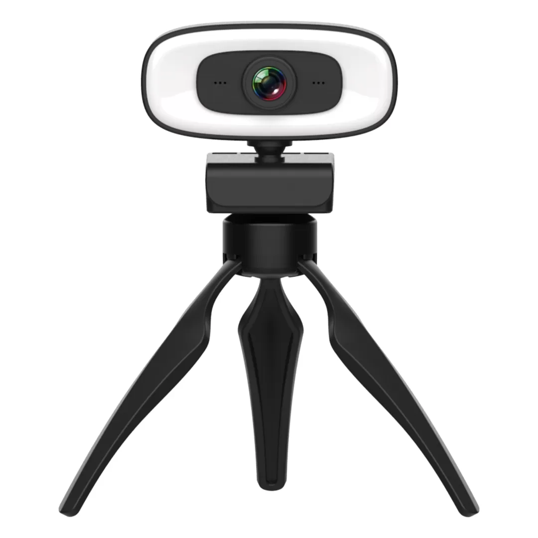 מצלמת רשת עם תאורה וחצובה WEBCAM 4K With Ring Light תמונה 2