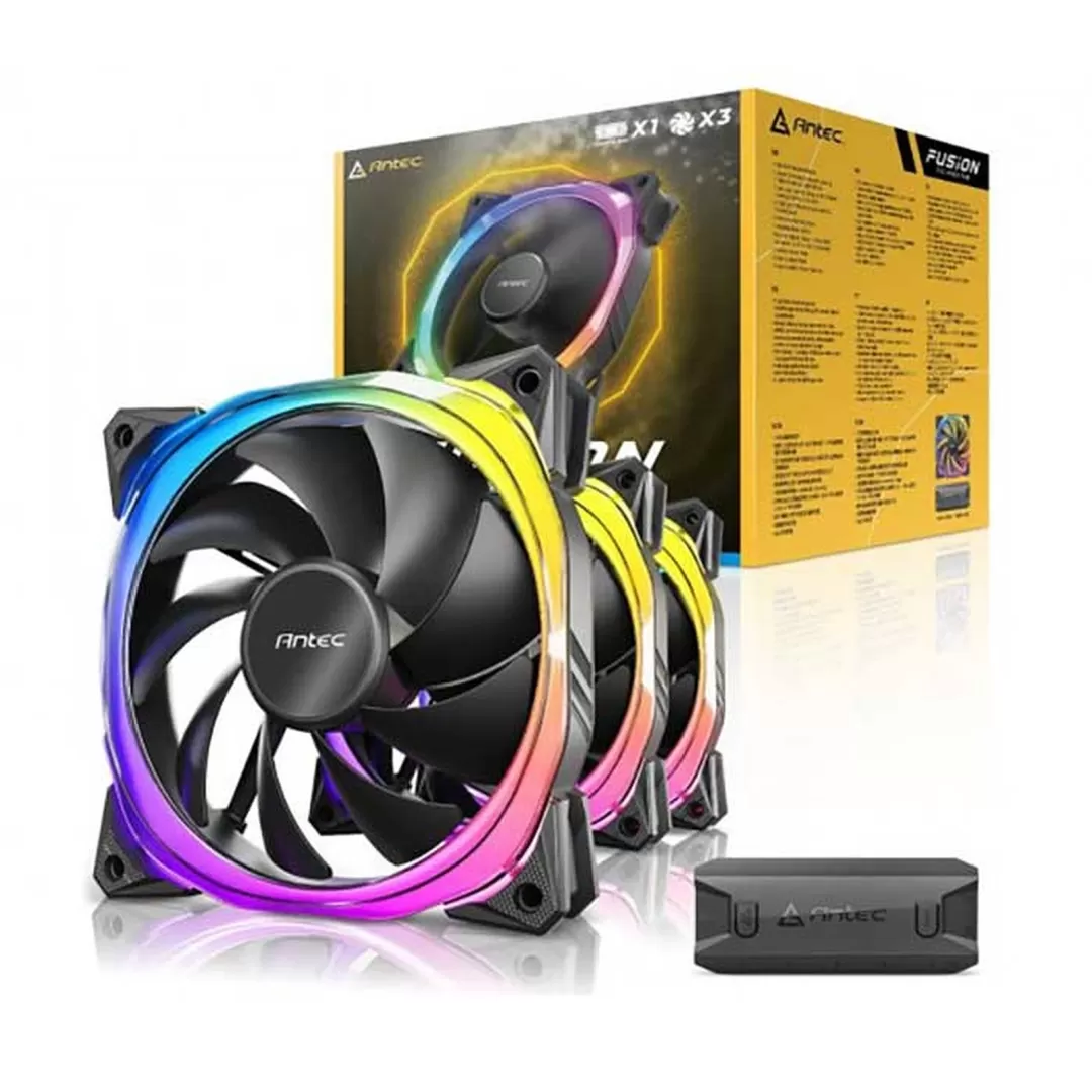 מאוררים למארז Antec Fusion 120mm ARGB 3PACK Fan And Conntroller