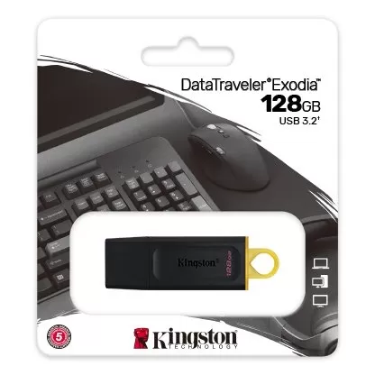 ז.נייד Kingston DataTraveler Exodia128GB USB3.2 gen1 BLK/Yellow