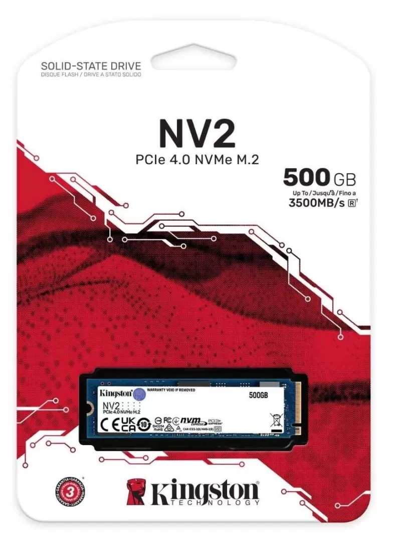 דיסק פנימי Kingston NV2 500GB NVME GEN 4.0 4X4 M.2 2280