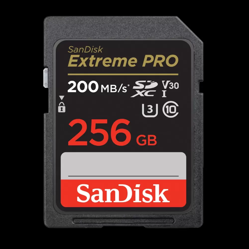 כרטיס זיכרון בנפח GB256 S.D EX PRO 4K 200S מבית SANDISK