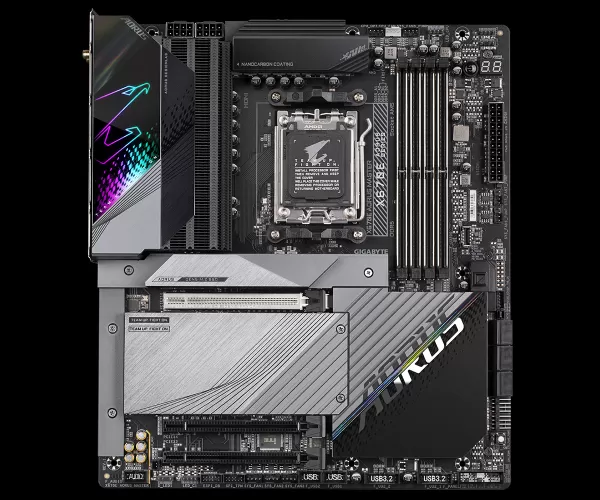 לוח Gigabyte X670E AORUS MASTER AMD AM5 DDR5 WIFI 6E ATX תמונה 2