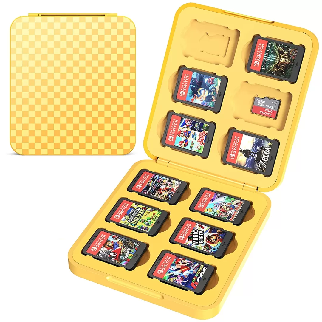 קייס אחסון למשחקי לנינטדנו Switch Game Card Storeg Case צהוב