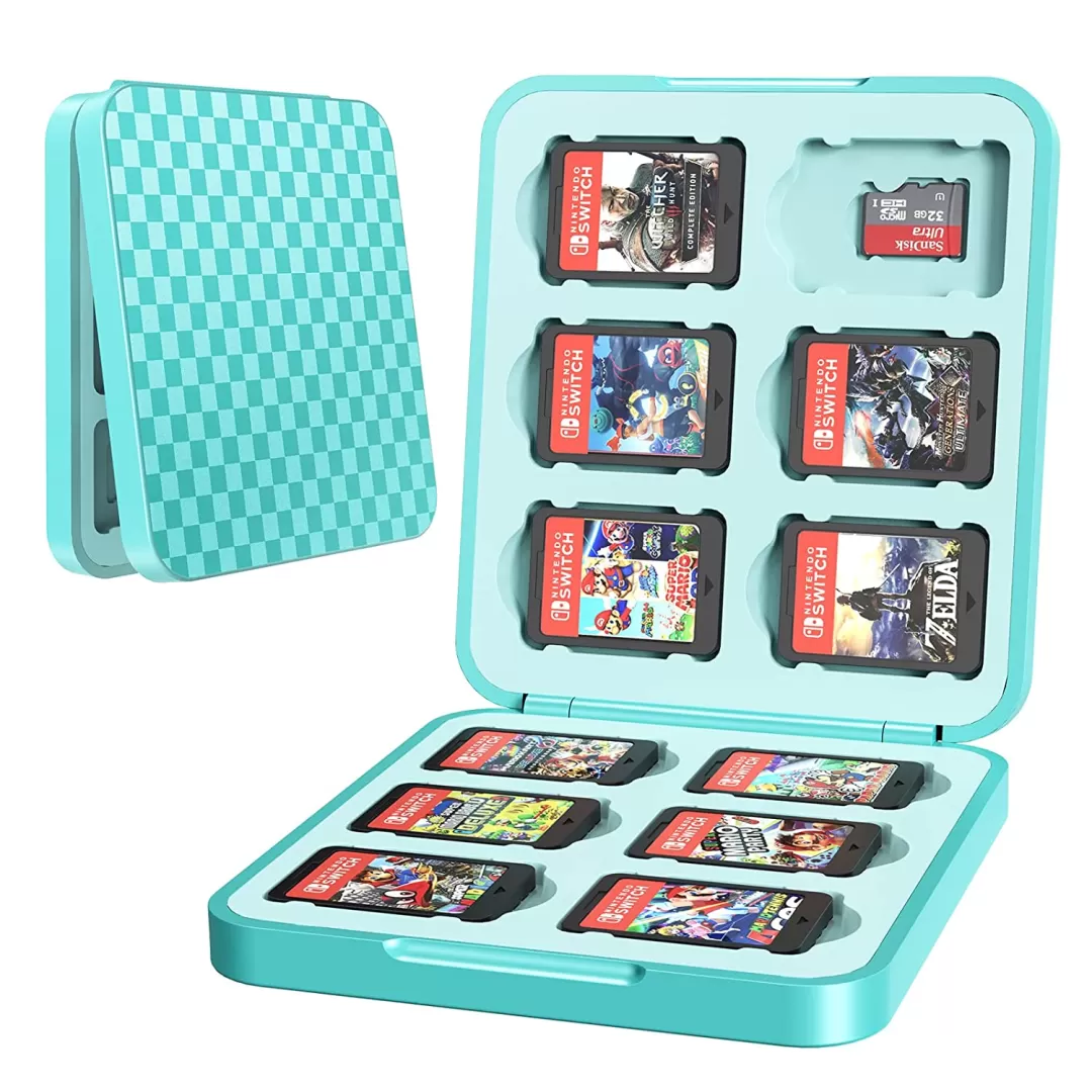 קייס אחסון למשחקי לנינטדנו Switch Game Card Storeg Case טורכיז