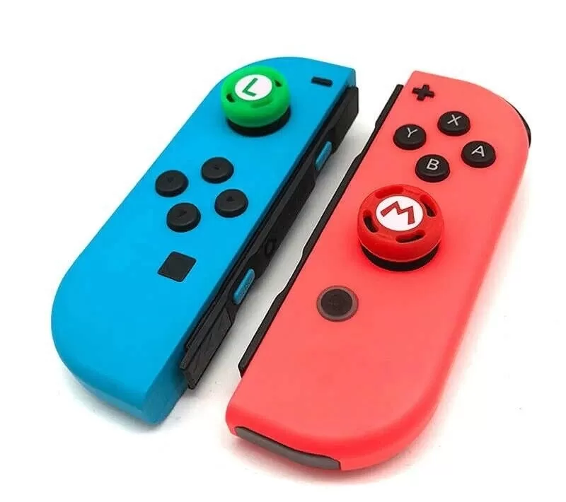 סט סיליקונים לאנלוגים 4 יחידות מריו ולואיגי Nintendo Analog Caps Silicon אדום וירוק תמונה 2