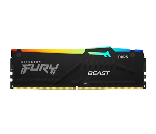 זכרון לנייח KINGSTON 16GB 4800MT/s DDR5 CL38 FURY Beast RGB תמונה 3