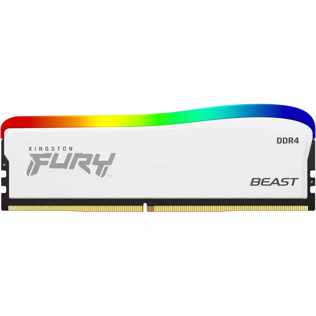 זיכרון ‏למחשב נייח Kingston Fury Beast 8GB 3200MHZ CL16 DDR4 RGB לבן