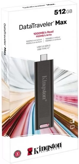 זכרון נייד KINGSTON 512GB DataTraveler Max 1000R/900W USB 3.2 Gen 2 תמונה 3
