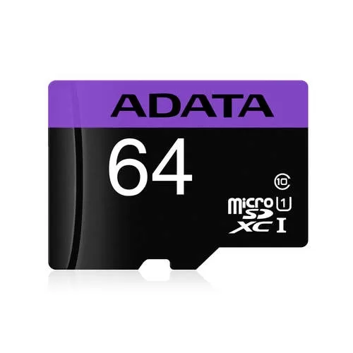 כרטיס זיכרון ADATA Micro SDXC 64GB W/1 ADAPTER Class 10