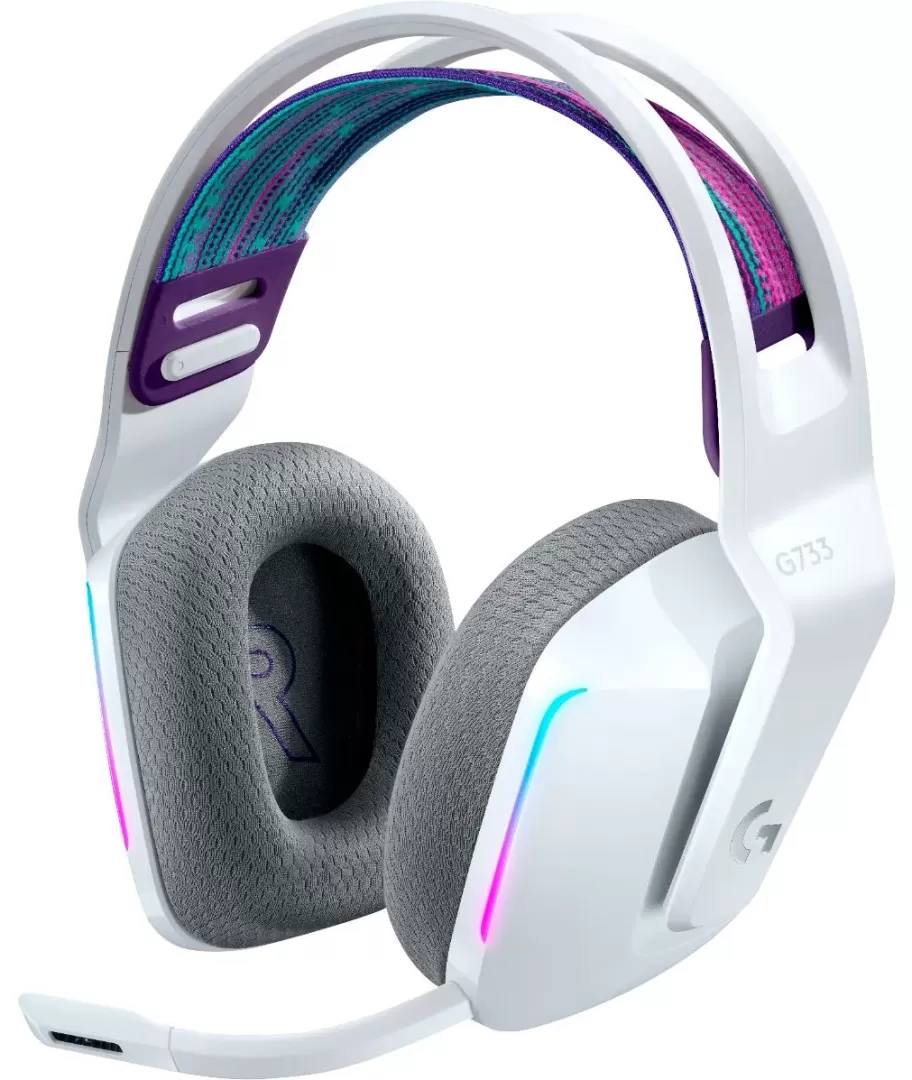 אוזניות גיימינג אלחוטיות LOGITECH G733 LIGHTSPEED RGB HEADSET לבן