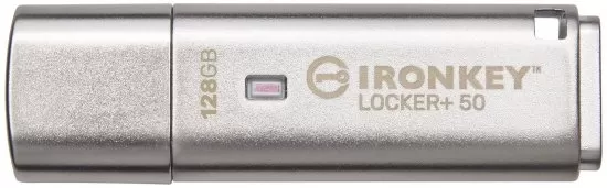 זכרון נייד Kingston IronKey Locker+ 50 XTS-AES 128GB Encrypted USB 3.2