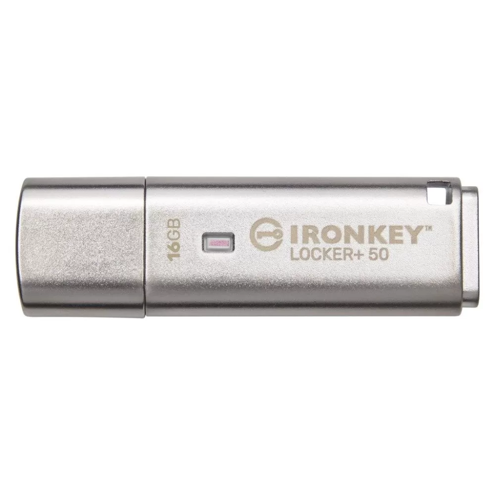 זכרון נייד Kingston IronKey Locker+ 50 XTS-AES 16GB Encrypted USB 3.2