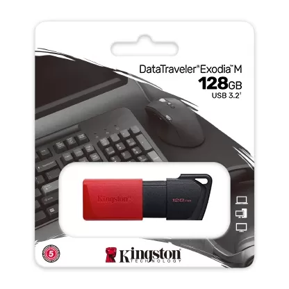 זכרון נייד Kingston DataTraveler Exodia M 128GB USB3.2 אדום תמונה 3