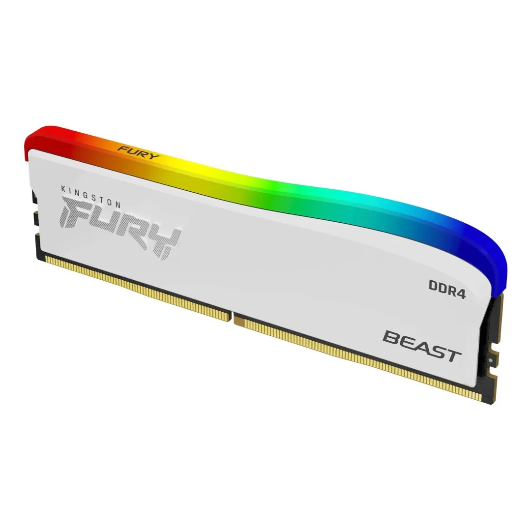 זכרון למחשב Kingston FURY™ Beast DDR4 RGB 16GB (16X1) CL16 - לבן תמונה 2