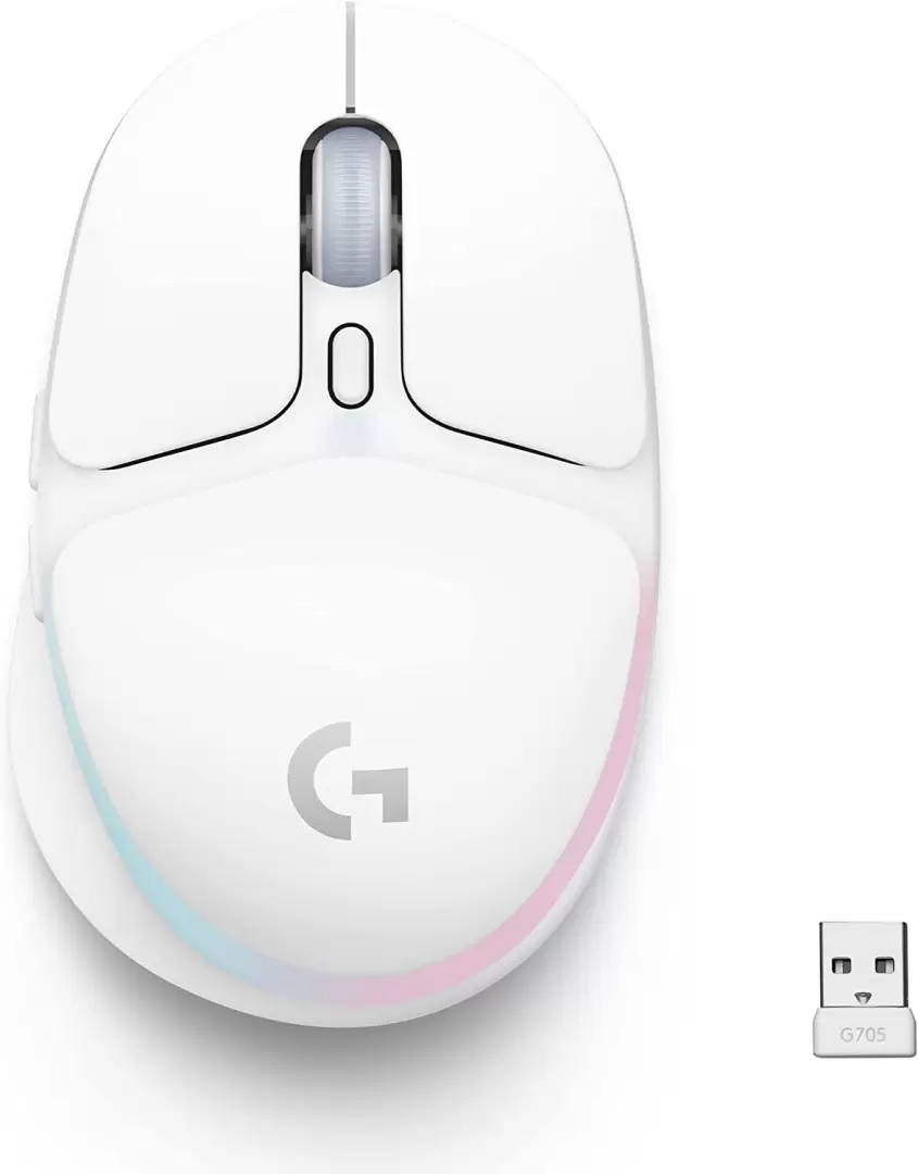 עכבר גיימינג אלחוטי לבן LOGITECH G705