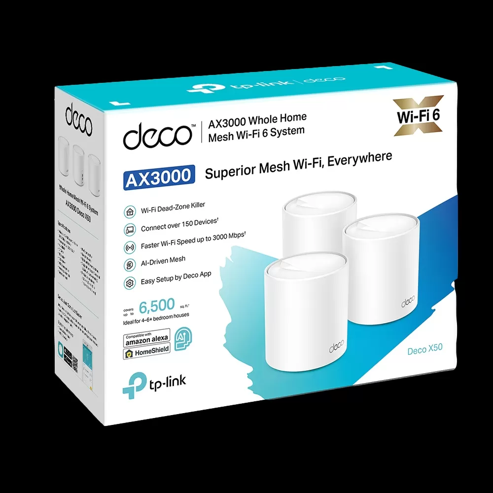 מגדיל טווח (3 יח') Deco X50 AX3000 Whole Home Mesh WiFi 6 System תמונה 2