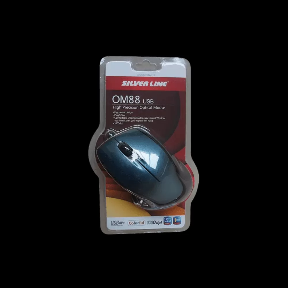 עכבר חוטי Silver Line OM88 USB בצבע כחול