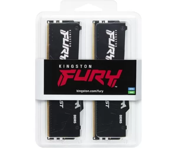 זכרון לנייח קיט Kingston Fury Beast 32GB 2X16 DDR5 5600MHZ C40
