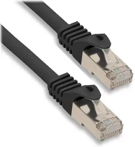 כבל רשת שחור 1 מטר CAT 6 A מסוכך