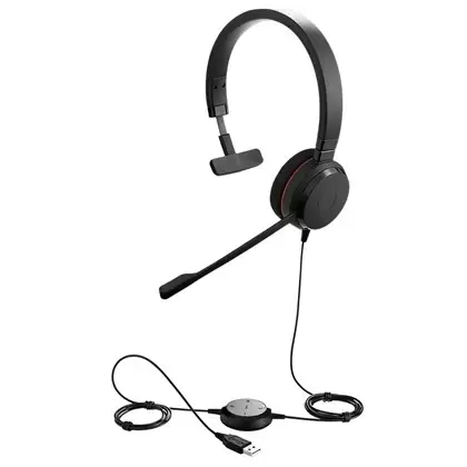 אוזניה עם מיקרופון JABRA Evolve 20 mono with USB-C connector תמונה 2