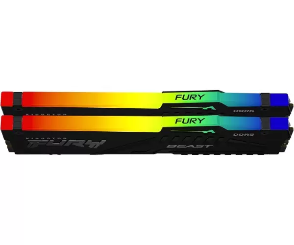 זיכרון לנייח Kingston Fury Beast BLACK RGB 64GB 2X32GB DDR5 6K Mhz C36 תמונה 2