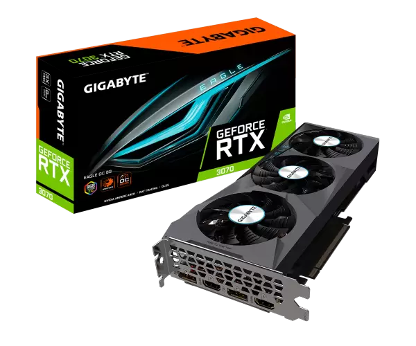 כרטיס מסך Gigabyte RTX 3070 EAGLE OC 8GB 2.0 PCIEX16 4.0 LHR