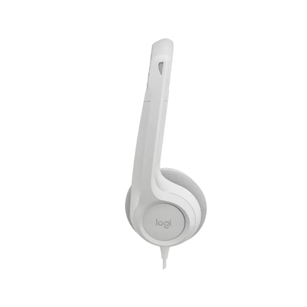 אוזניות עם מיקרופון וחיבור USB Logitech H390 – צבע לבן תמונה 3