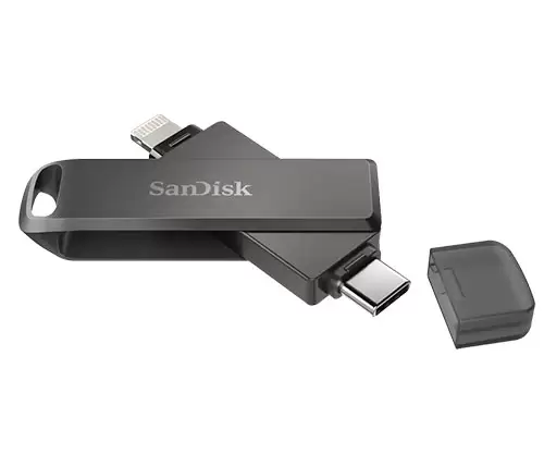 זכרון נייד מבית Sandisk המותאם למכשירי אפל Ixpand Luxe Lightning - בנפח 64GB