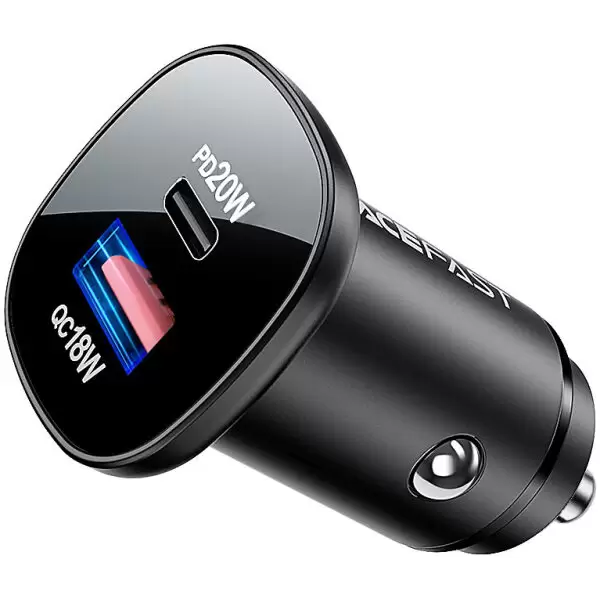 סט לרכב B1 MINI 38W DUAL-PORT METAL CAR CHARGER WITH TYPE C