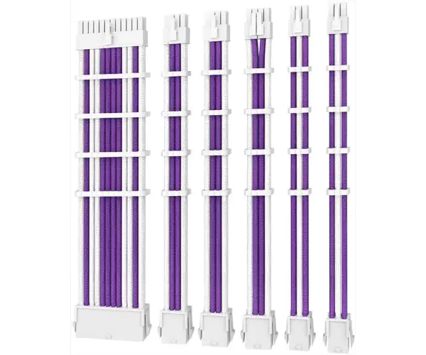 כבלים מאריכים Antec Sleeved extension Cable Kit Purple/White