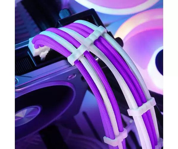 כבלים מאריכים Antec Sleeved extension Cable Kit Purple/White תמונה 2