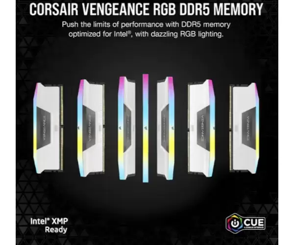 זכרון לנייח Corsair Vengeance RGB 32GB 2X16GB 5600Mhz C36 White תמונה 3