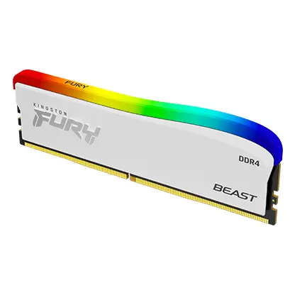 זכרון Kingston 16GB 3600MT/s DDR4 CL18 DIMM FURY Beast White RGB SE