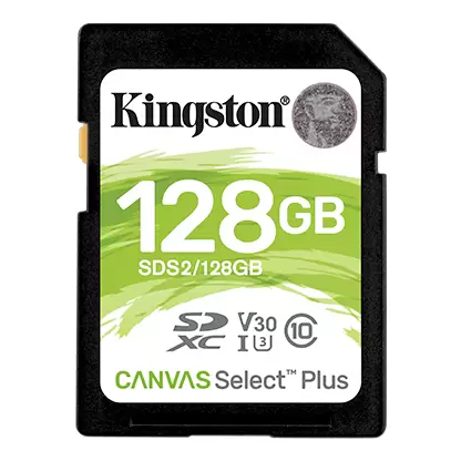כרטיס זיכרון Kingston 128GB Canvas Select Plus UHS-I SDXC Memory Card